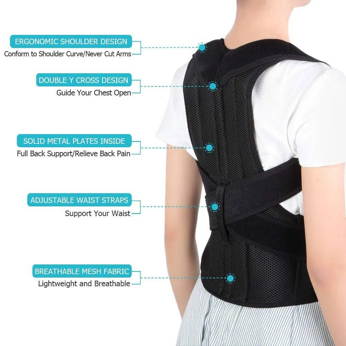 Posture belt, posture corrector belt, Back support belt, Back Pain Relief Shoulder Back Support Belt